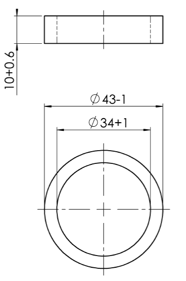 AL-KO trekstang aanslagring 43/34x10 mm - 90s/2