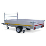 Geremde Eduard plateauwagen - 256x150 cm - 1500 kg bruto laadvermogen - 63 cm laadvloerhoogte - 40 cm borden