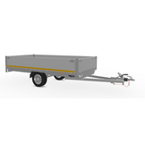 Geremde Eduard plateauwagen - 310x160 cm - 750 kg bruto laadvermogen  - 63 cm laadvloerhoogte  - 40 cm borden