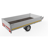 Geremde Eduard plateauwagen - 310x160 cm - 750 kg bruto laadvermogen  - 63 cm laadvloerhoogte  - 40 cm borden