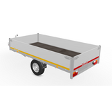 Geremde Eduard plateauwagen - 310x160 cm - 1350 kg bruto laadvermogen - 72 cm laadvloerhoogte - 40 cm borden