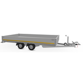 Geremde Eduard plateauwagen 406x220 cm - 3000 kg bruto laadvermogen - 56 cm laadvloerhoogte - 30 cm borden