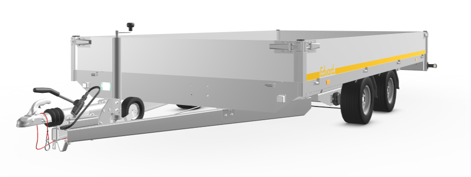 Geremde Eduard plateauwagen 406x220 cm - 3000 kg bruto laadvermogen - 56 cm laadvloerhoogte - 30 cm borden