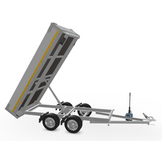 Ongeremde Eduard achterwaartse kipper - 310x160 cm - 750 kg bruto laadvermogen - handpomp - 63 cm laadvloerhoogte