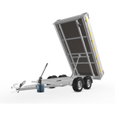 Ongeremde Eduard achterwaartse kipper - 310x160 cm - 750 kg bruto laadvermogen - handpomp - 63 cm laadvloerhoogte