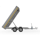 Ongeremde Eduard achterwaartse kipper - 310x160 cm - 750 kg bruto laadvermogen - handpomp - 63 cm laadvloerhoogte