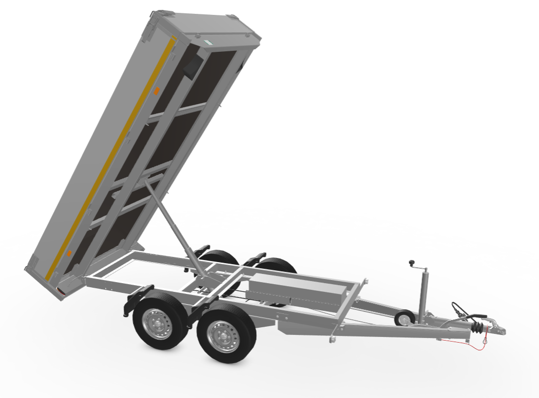 Geremde Eduard achterwaardse Kipper - 310x160 cm - 2500 kg - 72 cm laadvloerhoogte