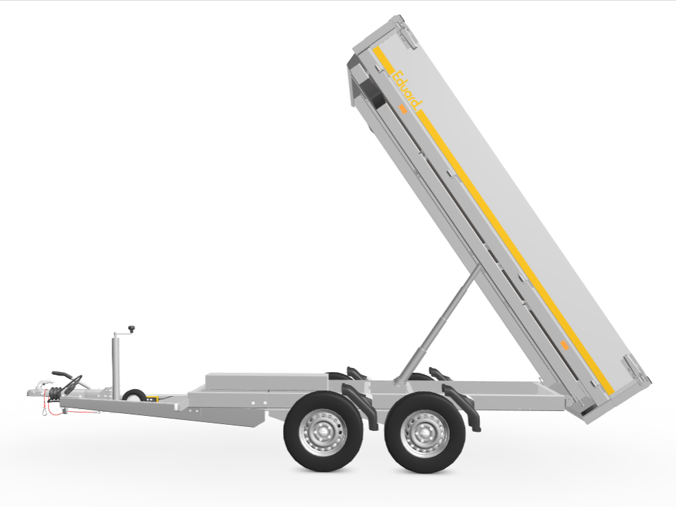 Geremde Eduard achterwaardse Kipper - 310x160 cm - 2500 kg - 72 cm laadvloerhoogte