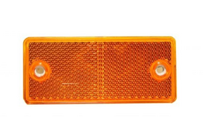 Oranje/gele reflector 90x40 mm - schroefgaten