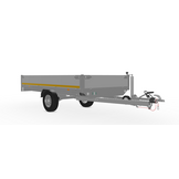 Geremde Eduard multitransporter - 310x160 cm - 1350 kg bruto laadvermogen - 72 cm laadvloerhoogte - 30 cm borden - inclusief oprijplaten