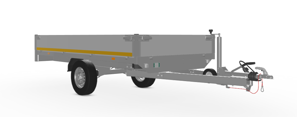 Geremde Eduard multitransporter - 310x160 cm - 1350 kg bruto laadvermogen - 72 cm laadvloerhoogte - 30 cm borden - inclusief oprijplaten