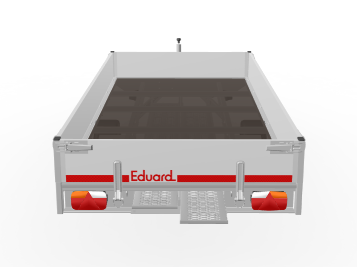 Geremde Eduard multitransporter - 310x160 cm - 1350 kg bruto laadvermogen - 72 cm laadvloerhoogte - 30 cm borden - inclusief oprijplaten