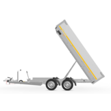 Geremde Eduard achterwaardse kipper met elektrische bediening, noodhandpomp, oprijplaten en 40 cm borden