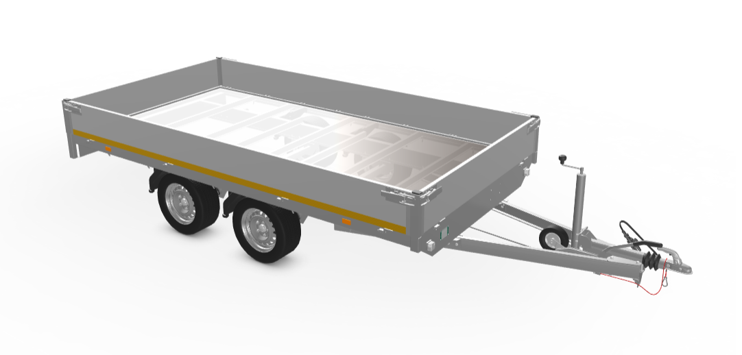 Geremde Eduard Plateauwagen - 356x180 cm - 2000 kg - 63 cm laadvloerhoogte