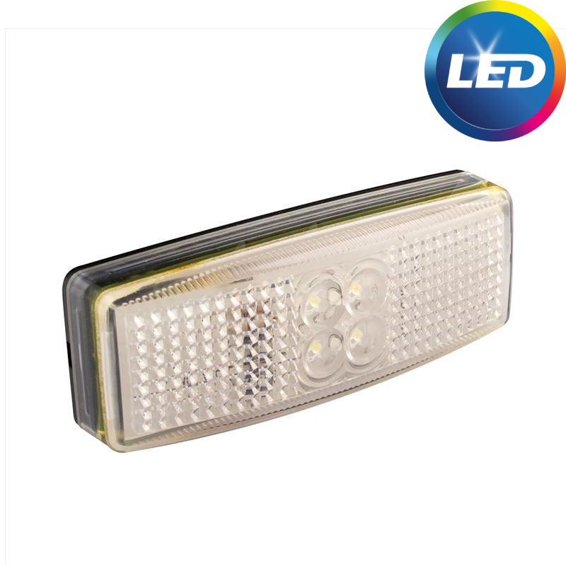 Rechthoekige zijmarkeringslamp - witte markeringslamp - losse draad aansluiting - LED