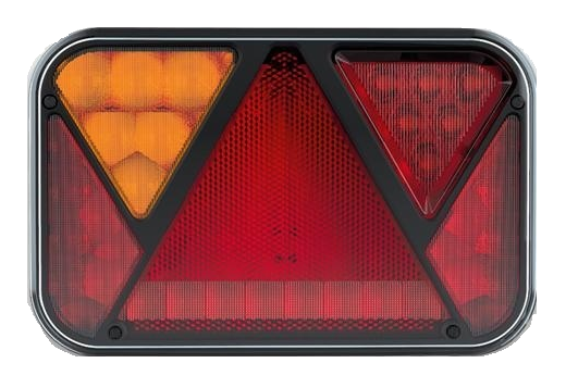 Achterlicht links met ingebouwde weerstand 200x130x50 mm - eenvoudig aan te sluiten met Aspöck connectoren