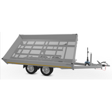 Eduard 3-zijdige kipper - 2700 kg bruto laadvermogen - handpomp - 310x160 cm - inclusief uitzetsteunen