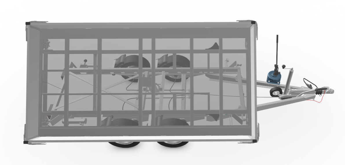 Eduard 3-zijdige kipper - 2700 kg bruto laadvermogen - handpomp - 310x160 cm - inclusief uitzetsteunen