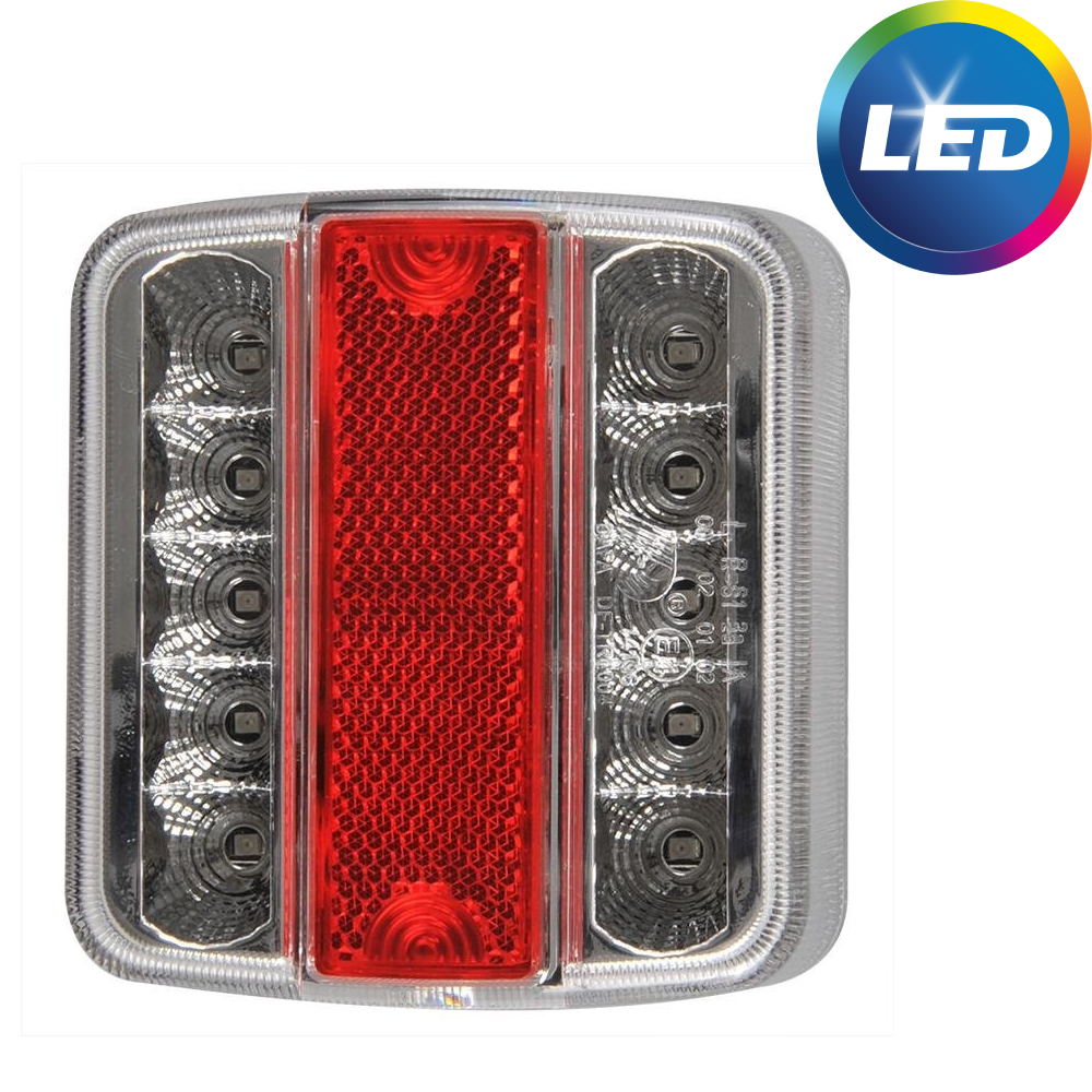 Achterlicht 4 functies 105x98x35 mm - LED - connector aansluiting