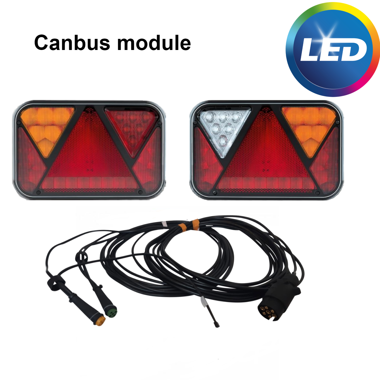 Fristom LED verlichtingsset met 7 meter hoofdkabel -7 polig - met 2 aftakkingen - inclusief ingebouwde weerstanden