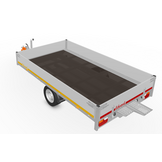 Geremde Eduard multitransporter - 310x160 cm - 1500 kg bruto laadvermogen - 63 cm laadvloerhoogte - 30 cm borden - inclusief oprijplaten en handlier