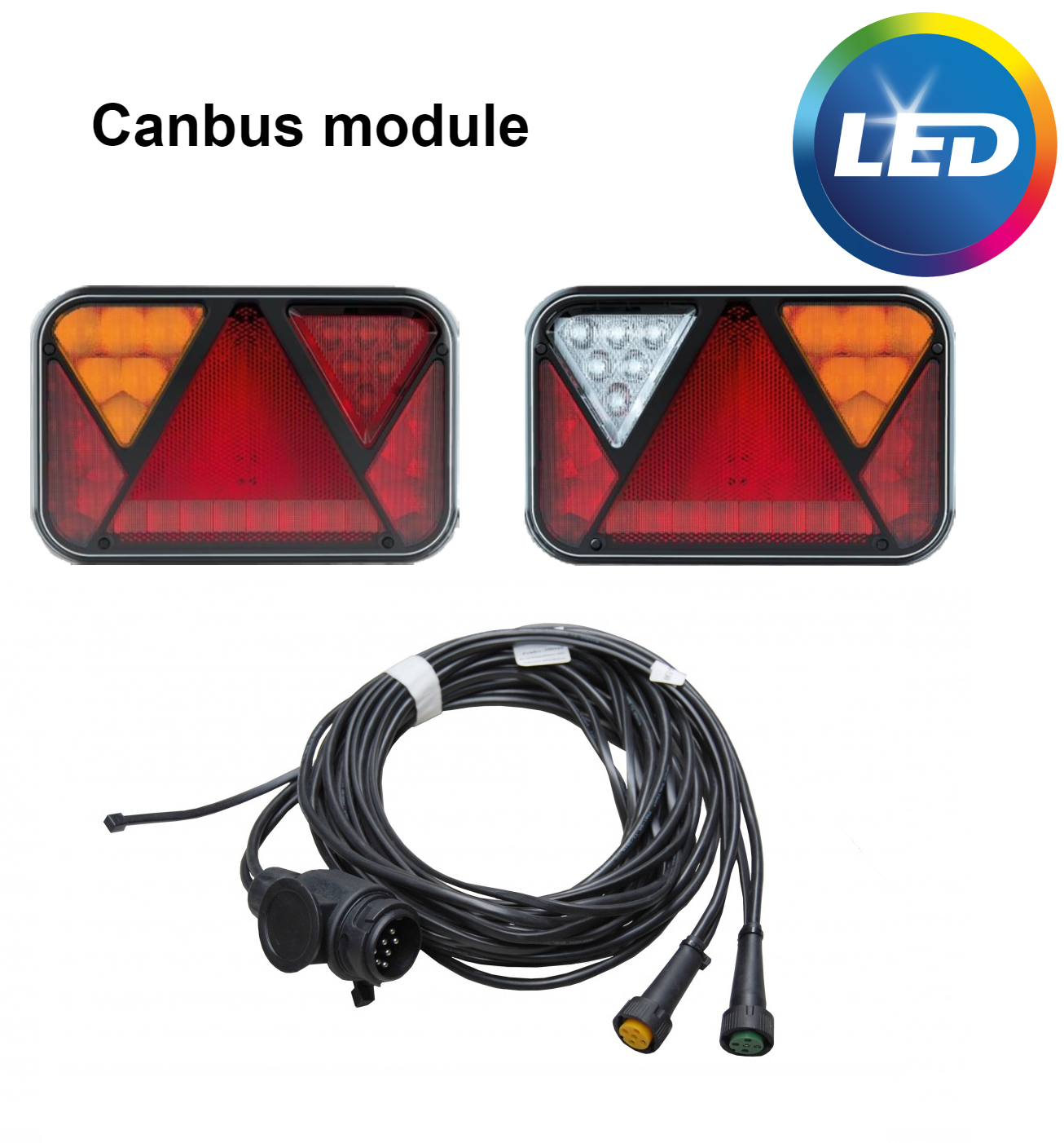 Fristom LED verlichtingsset met 4,5 meter hoofdkabel -13 polig - met 2 aftakkingen - inclusief ingebouwde weerstanden