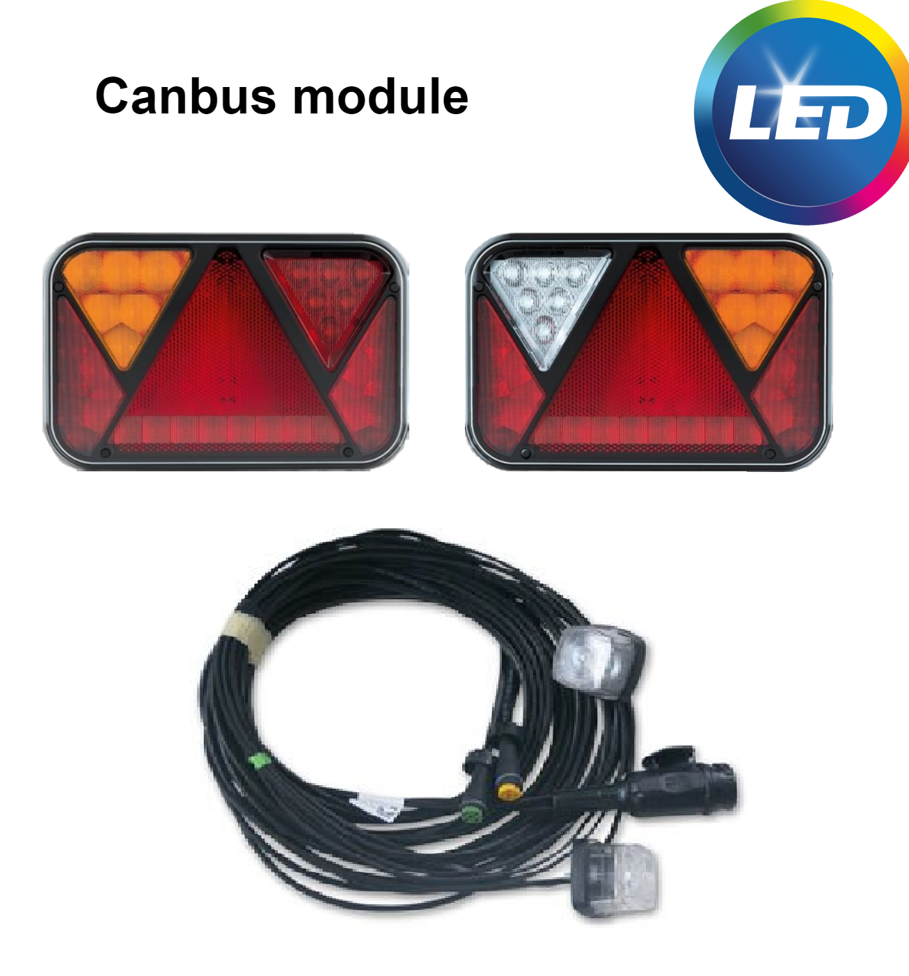 LED set Fristom met 5,5 meter hoofdkabel - 13 polig - inclusief voor gemonteerde  markeringsverlichting & ingebouwde weerstanden