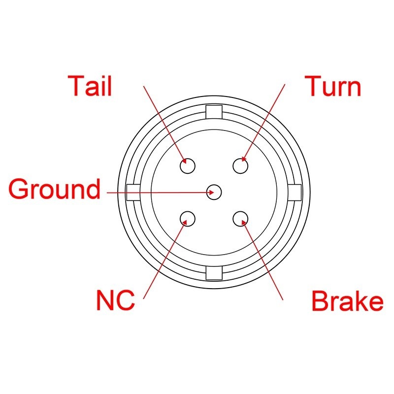 LED achterlicht rond 140x32 mm met connector aansluiting - 30 cm kabel