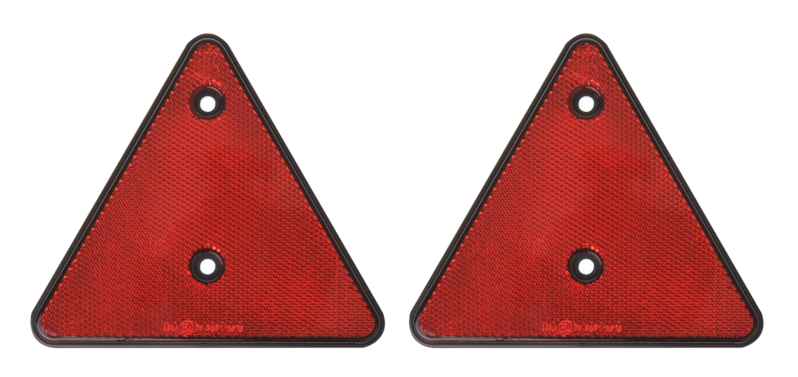 Set rode driehoek reflectoren - 2 stuks  - 152x110 mm - h.o.h. afstanden 70 mm