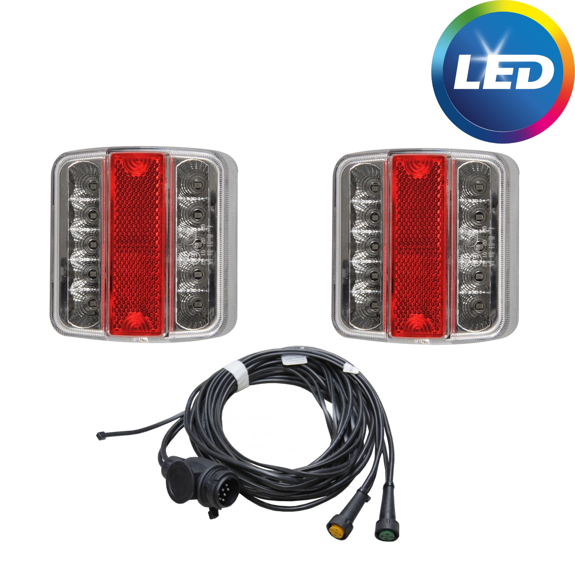 LED verlichtingsset klein - 4,5 meter hoofdkabel inclusief 2,5 meter aftakkingen - 13 polig