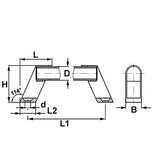 Handvat aluminium 300x20 mm - zilver/ zwart