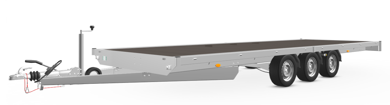 Geremde Eduard plateauwagen - 606x220 cm - 3500 kg bruto laadvermogen - tridem asser