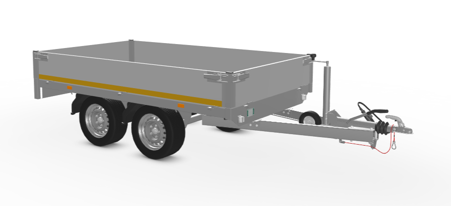 Geremde Eduard plateauwagen - 256x150 cm - 2000 kg bruto laadvermogen - inclusief oprijplaten