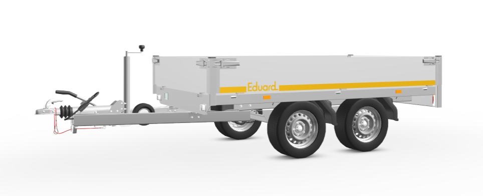 Geremde Eduard plateauwagen - 256x150 cm - 2000 kg bruto laadvermogen - inclusief oprijplaten