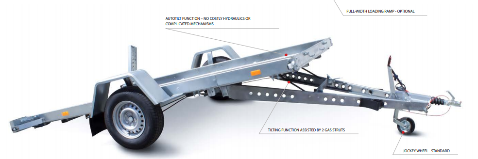 TEMARED MULTITRANSPORTER 3318C 332x186 cm - 1300 kg bruto laadvermogen - kantelbaar - geremd