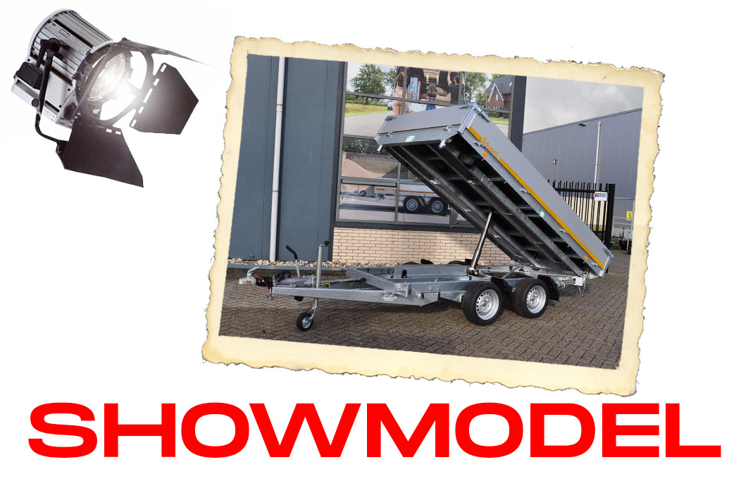 Eduard driezijdige kipper 3500 kg elektrisch extern laden & handpomp 330x180 cm - inclusief lichte en sterke aluminium oprijplaten & uitzetsteunen