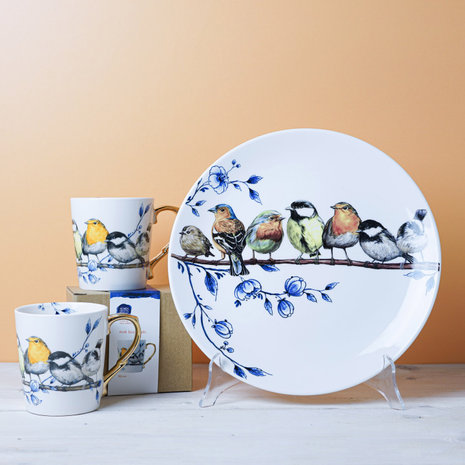 Heinen Delfts Blauw Combideal Bosvogels Geschenkpakket Heinen Delfts Blauw Combideal Bosvogels Geschenkpakket