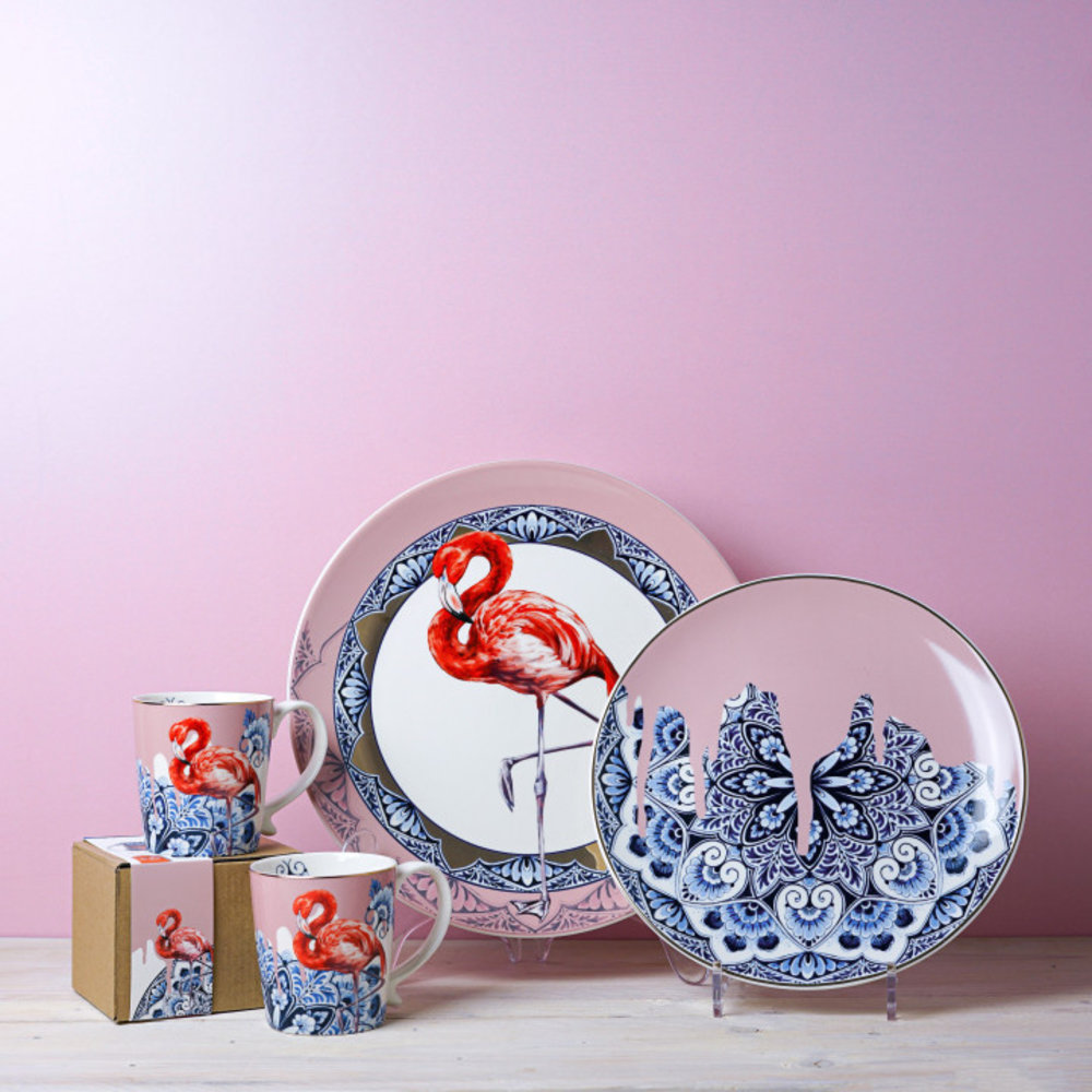 Heinen Delfts Blauw Offre combinée Paquet cadeau Mandala Flamingo