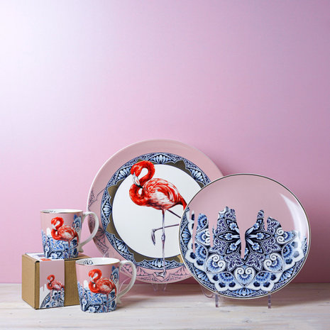 Heinen Delfts Blauw Combination deal Mandala Flamingo Gift Package Heinen Delfts Blauw Combination deal Mandala Flamingo Gift Package