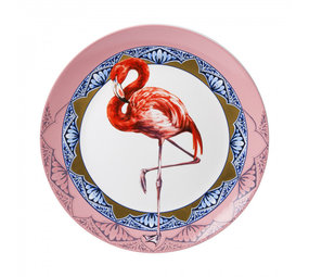 Heinen Delfts Blauw Piatto da parete Mandala flamingo