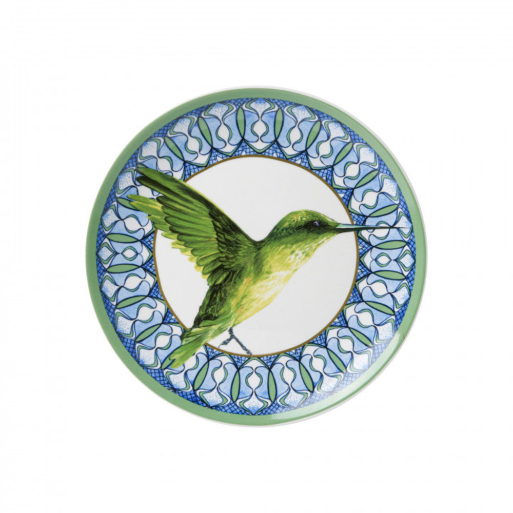 Heinen Delfts Blauw  Plato de pared Mandala colibrí Heinen Delfts Blauw  Plato de pared Mandala colibrí
