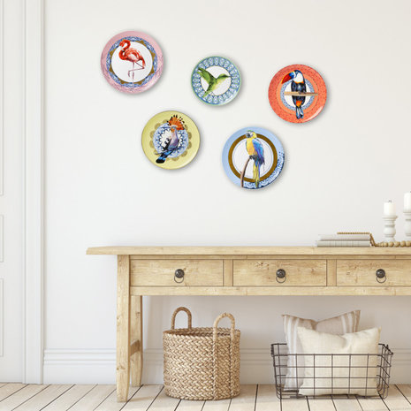 Heinen Delfts Blauw  Plato de pared Mandala colibrí Heinen Delfts Blauw  Plato de pared Mandala colibrí