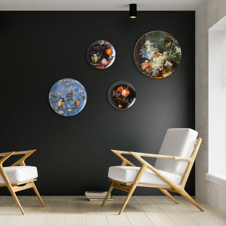 Heinen Delfts Blauw  Wandteller Blumenpracht