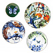 Heinen Delfts Blauw Wandborden mix 2 jungle set van 4 Heinen Delfts Blauw Wandborden mix 2 jungle set van 4