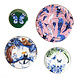 Heinen Delfts Blauw Wandborden mix 4 tropisch set van 4 Heinen Delfts Blauw Wandborden mix 4 tropisch set van 4