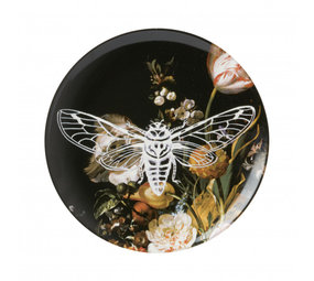 Heinen Delfts Blauw Wall plate Moth