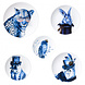 Heinen Delfts Blauw Wandborden mix 3 dieren set van 5 Heinen Delfts Blauw Wandborden mix 3 dieren set van 5