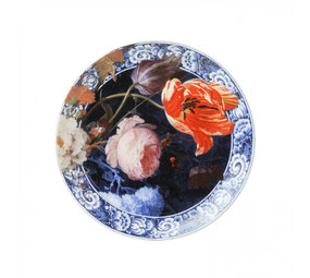 Heinen Delfts Blauw Tallerken 'guldalderens blomster' medium