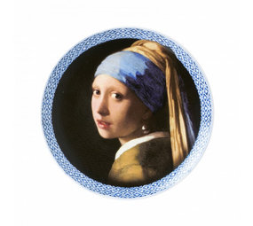 Heinen Delfts Blauw Tallerkenpige med perleørering moderne