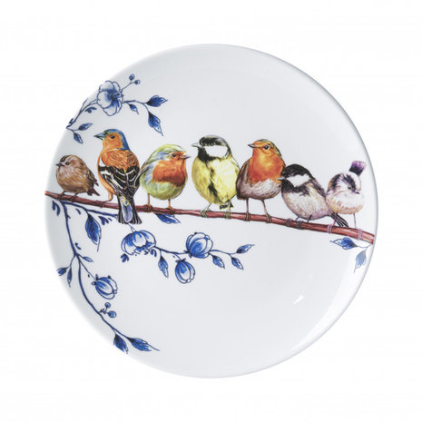 Heinen Delfts Blauw  Assiette Oiseaux De La Forêt